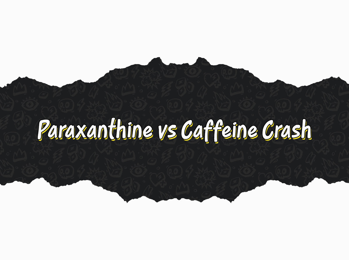 Paraxanthine vs caffeine crash — energy curve comparison showing why paraxanthine doesn't crash